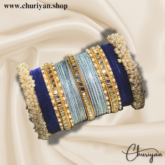 Fancy Designer Bangles set (two-coloured)